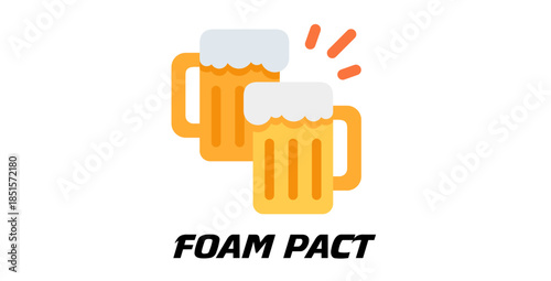 Minimal Hand Drawn Beer Mug With Foam Illustration Design Concept