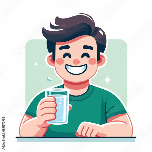 A person is drinking from a glass