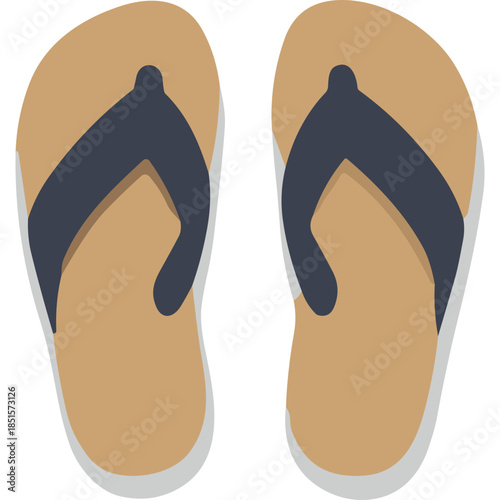 Minimalist Flat Design Flip Flops Illustration