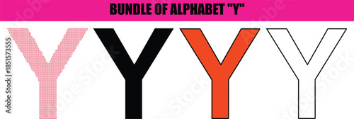 Letter Y Alphabet in Elegant Silhouette with Continuous Line Art and Delicate Dotwork. Modern Y Letter Design for Monogram, Logo, and Minimalist Typography Projects.