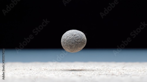 Pebble skipping in ultra slow motion over surface, Gravity on the Moon
