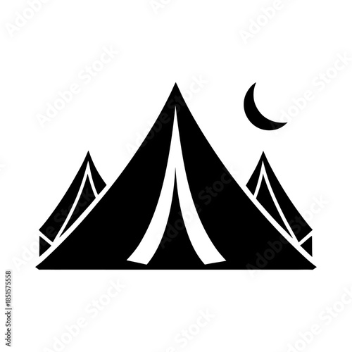 Mina Valley Pilgrims Tents Vector Icon.