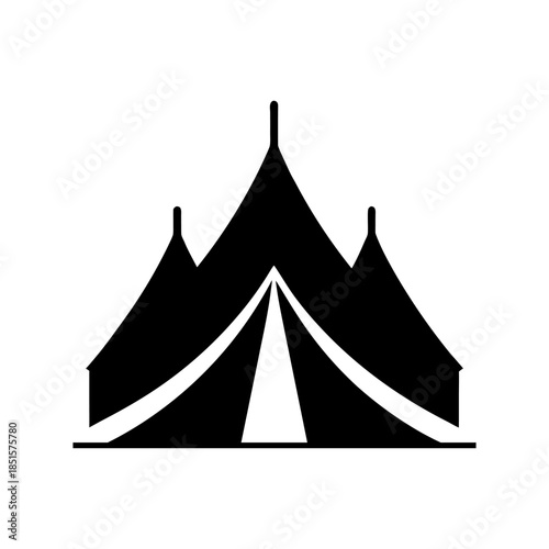 Mina Pilgrims Tents Hajj Camping Icon.