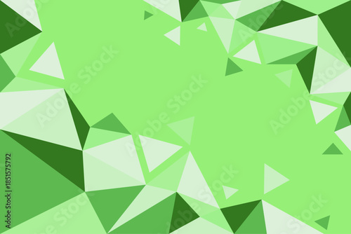 Vector abstract soft green background frame of geometric shapes. pastel color, low poly, fragments.