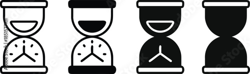 Hourglass icons in different states of sand flow