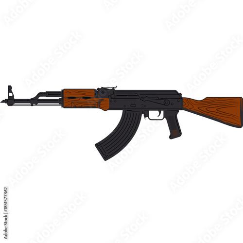 ak-47 rifle black and brown clip art preview