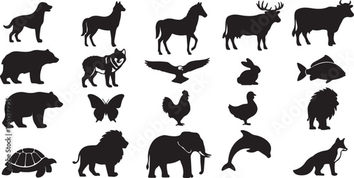 Collection of animal silhouettes