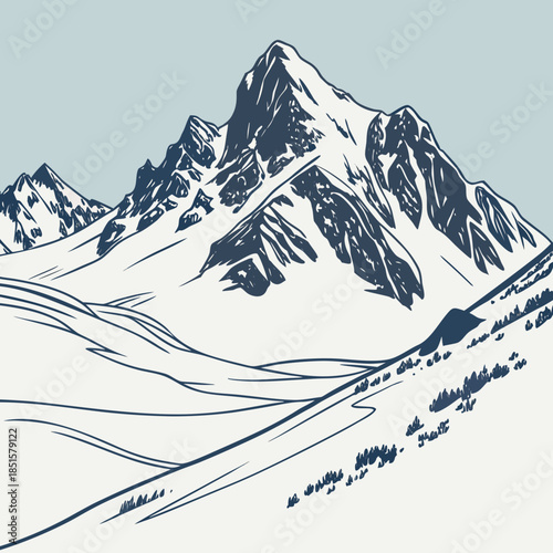 mountain landscape vector illustration