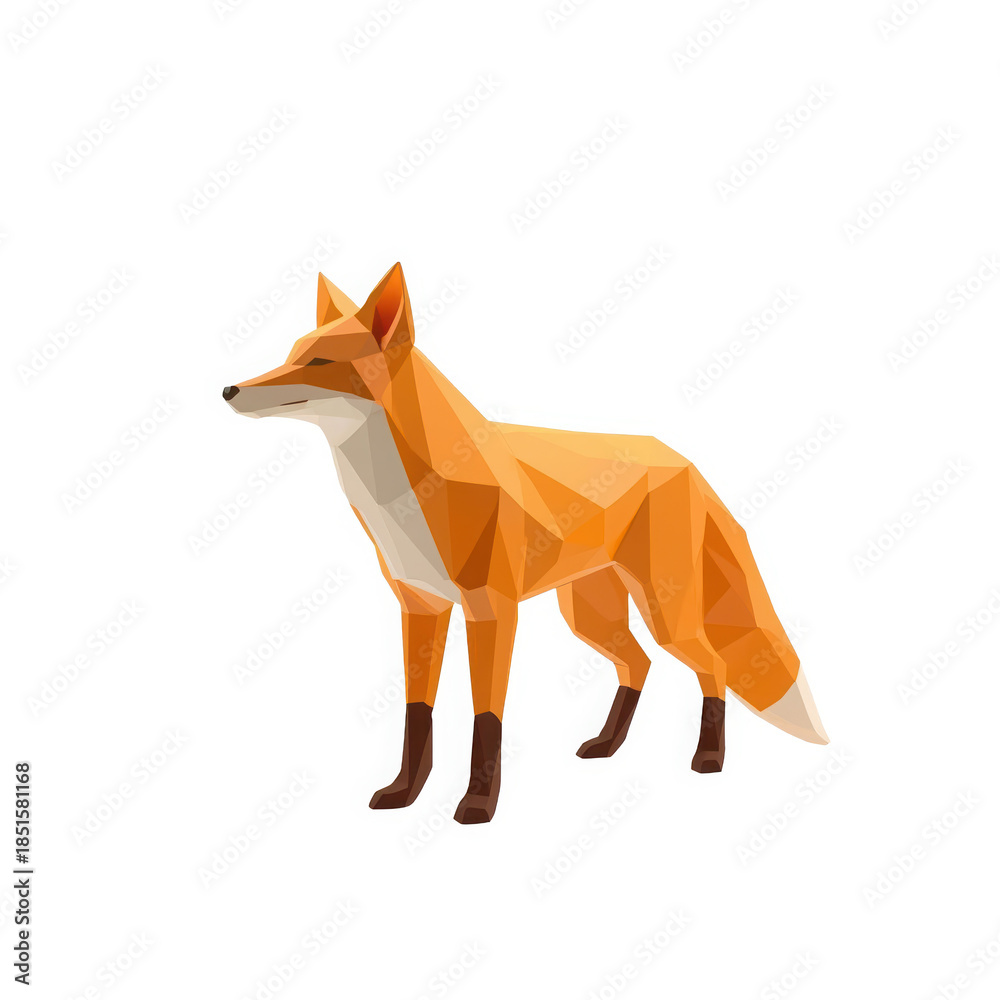 Obraz premium Geometric Low Poly Fox Illustration with Minimalist Design