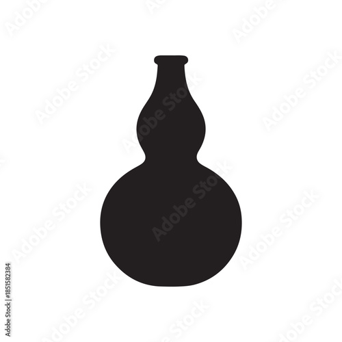 Bottle gourd silhouette icon vector flat illustration design.
