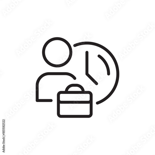 Contingent workforce icon symbolizing temporary labor, gig economy workers, and contract staffing, representing freelance personnel, project-based hiring, flexible labor market, and time-bound roles.