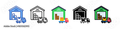Warehouse Icon Multi Style Illustration