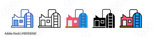 Water Factory Icon Multi Style Illustration