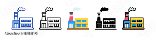 Factory Icon Multi Style Illustration