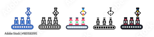 Pharmaceutical Industry Icon Multi Style Illustration
