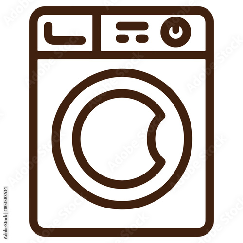 Washing Machine Icon Design for Laundry Services and Household Appliances