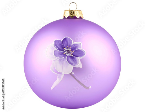 Delicate purple ornament with a hand-painted floral design