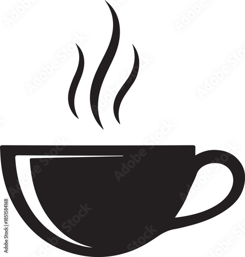 Hot chocolate mug silhouette vector illustration