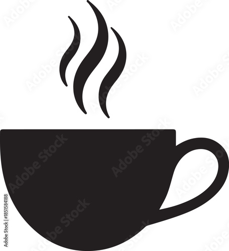 Hot chocolate mug silhouette vector illustration