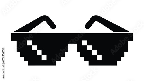 A pixelated depiction of cool sunglasses representing a trendy aesthetic