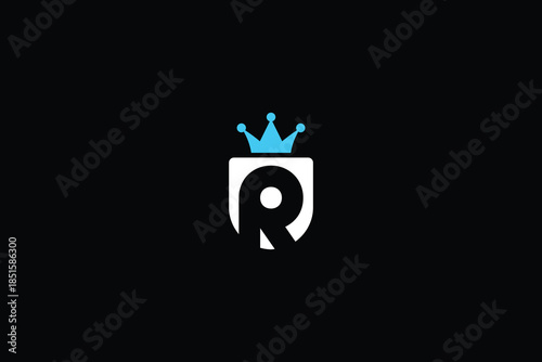 Minimal Trendy Letter R Casino Logo on Black Background
