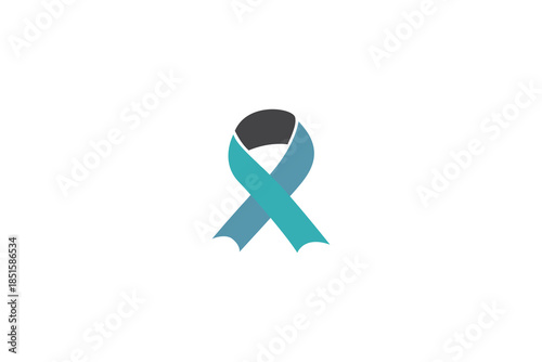 Clean Minimal Charity Cancer Awareness Logo Design on White Background