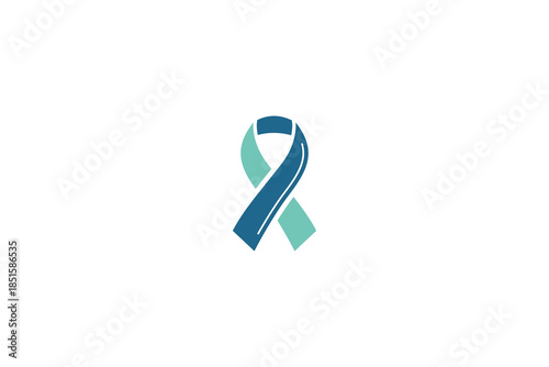 Clean Minimal Charity Cancer Awareness Logo Design on White Background