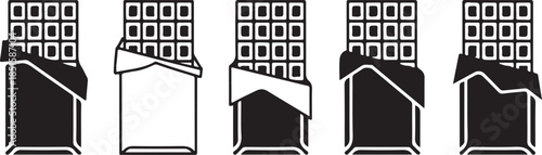 Set of chocolate bar icon vector illustration isolated on white background