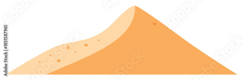 Golden Sand Dune Vector Illustration in Desert Landscape with Sandy Texture and Undulating Slopes Depicting Arid Climate