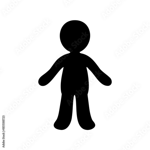 Black silhouette of a person standing with arms outstretched to the sides
