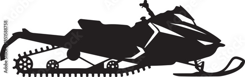 nowmobile solid icon, World snow day concept, Motor sled sign. Vector black silhouette. with white background