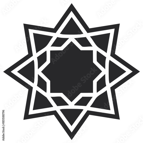 Intricate geometric star pattern creating a modern rosette design perfect for digital artwork and design projects