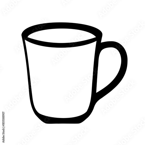 Simple black and white mug illustration suitable for various purposes