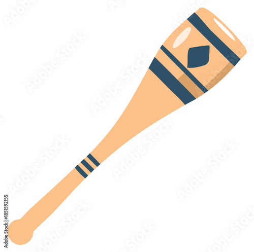 Rhythmic Gymnastics Club Prop, Training Accessory with Blue Stripes, Maces Design