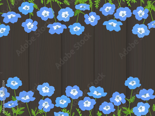 ネモフィラの背景②上下_黒木目