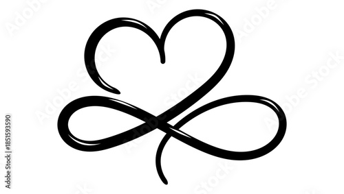 love sign forever valentine day. Infinity romantic symbol,black isolated silhouette