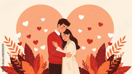 Man and Woman Hugging with Love