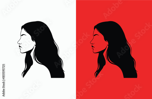 Dual silhouette portrait of a woman