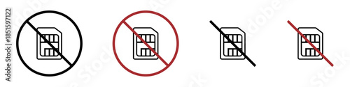 No sim card prohibition icon vetor illustration