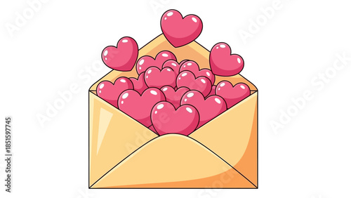 Hearts Overflowing from a Love Letter