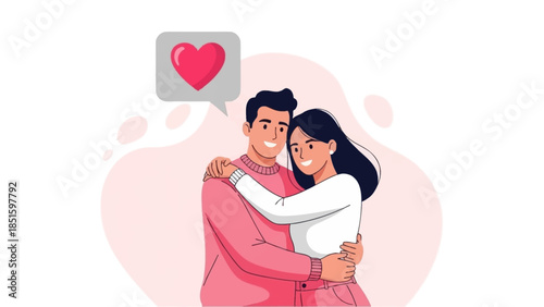 Man and Woman Hugging with Affection