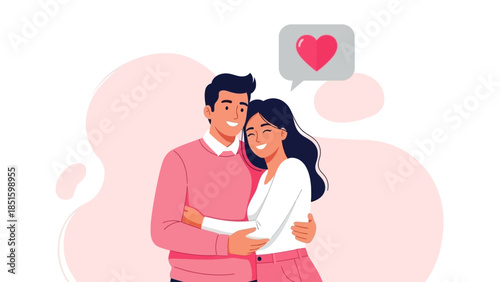 Romantic Couple in a Loving Embrace 