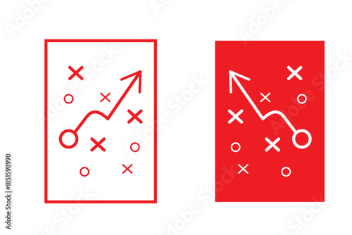 football tactics Icon. Symbol isolated white background. vector illustration. color editable.