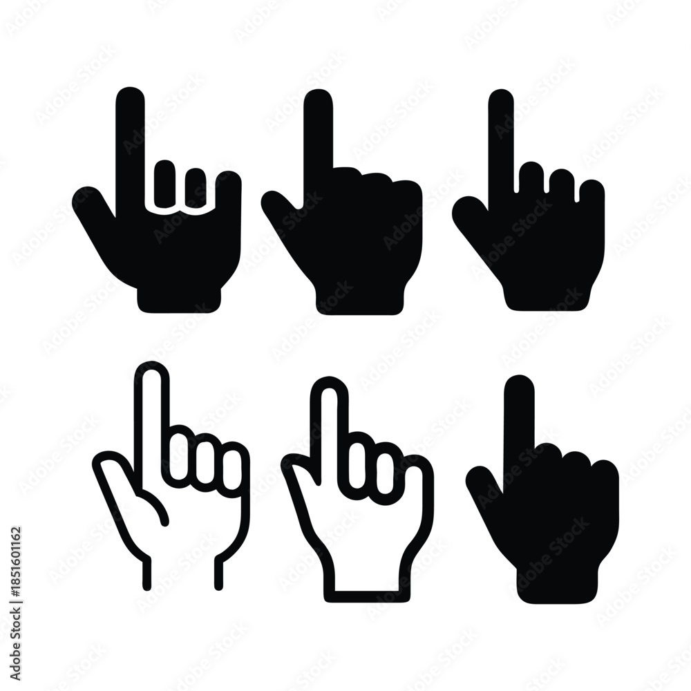 Fototapeta premium Pointing Hand Cursor Icons Collection
