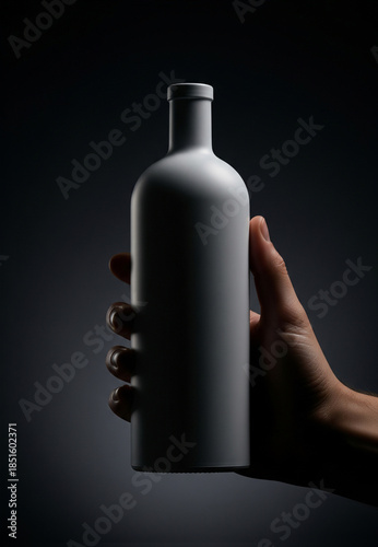 Matte White Ceramic Bottle Mockup