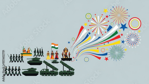 Happy new year 2026 celebration with colorful fireworks and stars on dark background