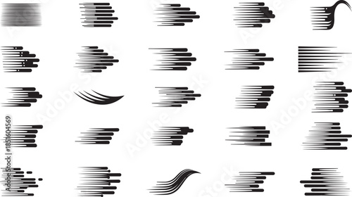 Abstract Speed Lines and Motion Graphics in Black and White vector illustration