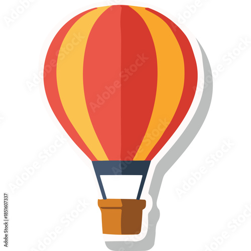 Red and Yellow Striped Hot Air Balloon Icon