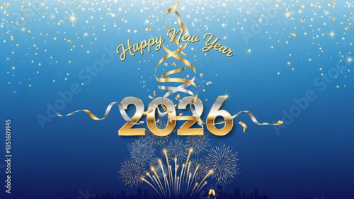 New Year's Eve Celebration: Festive imagery celebrating the arrival of the new year, filled with glittering decorations, gold accents, and a sense of fresh beginnings.