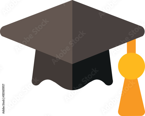 Graduation cap icon isolated on transparent background